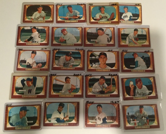 Twenty 1955 Bowman cards - #88-#120 – Various Players