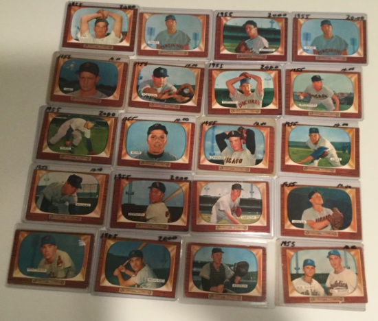 Twenty 1955 Bowman cards - #108-#159 Various Players