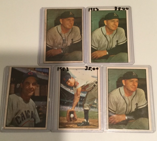 Five 1953 Bowman cards - #29-#31 Various Players