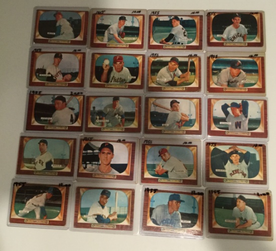Twenty 1955 Bowman cards - #86-#117 – Various Players
