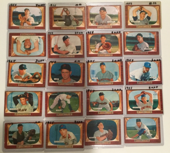 Twenty 1955 Bowman cards - #147-#165 – Various Players