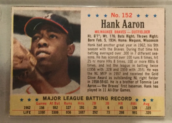 1963 Post #152 Hank Aaron