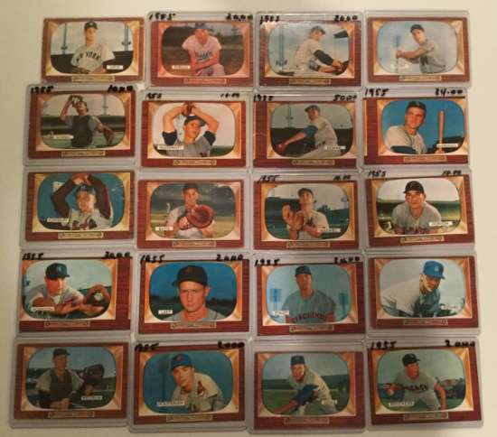 Twenty 1955 Bowman cards - #141-#190 – Various Players