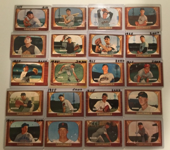Twenty 1955 Bowman cards - #177-#223 – Various Players