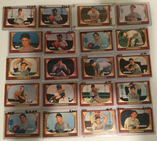 Twenty 1955 Bowman cards - #154-#199 – Various Players