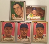 Five 1952 Topps cards - #113-#126 – Various Players