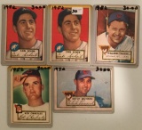 Five 1952 Topps cards - #110-#120 – Various Players