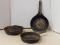 WAGNER #3 UNMARKED #5 CAST IRON SKILLETS