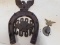 CAST IRON GOOD LUCK HORSE SHOE W/ EAGLE & 1904 MEDAL