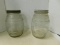 (2) VINTAGE BARREL SHAPED GALLON JARS W/ LIDS