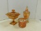 (3) AMBER CANDY DISHES