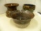 (3) MISC. STONEWARE FLOWER POTS