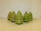 (5) HAND PAINTED WOODEN CHRISTMAS TREE BOXES