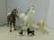 (2) BRYER & (3) CERAMIC HORSE FIGURINES