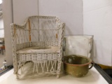 VINTAGE ENAMEL POT & BABY SEAT