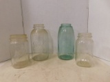 (4) VINTAGE CANNING JARS