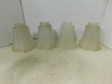 (4) VINTAGE GLASS LAMP SHADES