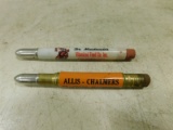 (2) BULLET PENCILS  - ALLIS CHALMERS MACHINERY & DR McDONALD'S FEED