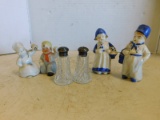 (2) SETS OF SALT & PEPPERS & (2) FIGURINES