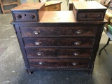 WALNUT 4 DRAWER CHEST W/ HANKIE BOXES