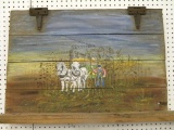 PAINTED BARN DOOR W/ HARVEST SCENE