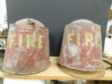(2) ANTIQUE FIRE BUCKETS, ROUNDED BOTTOM