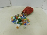 VINTAGE MARBLES W/ SUEDE BAG