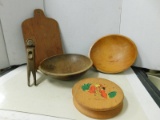 (5) MISC. WOODEN KITCHEN ITEMS