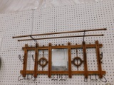 ANTIQUE WALL HUNG  HALL COAT / HAT RACK