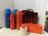 VINTAGE THERMOS LUNCH KIT W/ W EXTRA THERMOSES