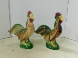 (2) CERMIC ROOSTER FIGURINES