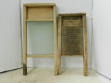 (2) SMALL WASH BOARDS, GLASS & METAL