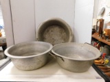 (3) ASSORTED ALUMINUM WASH PANS