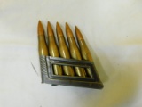 5 RD CLIP OF GERMAN 8X56 AMMO W/ HEAD STAMP, SWASTIKA & EAGLE