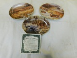 (3) DEER SCENE PORCELAIN COLLECTOR PLATES BY GREG ALEXANDER