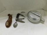 CAMPING MESS KIT & UNMARKED CAMPING CUTLERY TOOL