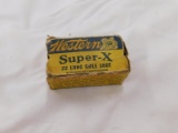 VINTAGE WESTERN SUPER X .22 LR BIRD SHOT AMMO BOX W/ 25RDS AMMO