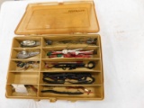PLANO MAGNUM TACKLE BOX PARTIALLY FULL OF LURES