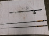 (3) FISHING RODS - ONE HAS A SYNERGY REEL