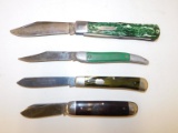 (4) SINGLE BLADE FOLDING KNIVES