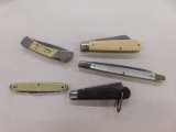 (5) ASSORTED SINGLE BLADE FOLDING KNIVES