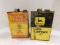 VINTAGE JOHN DEERE  GEAR LUB & RILEY BROS. OIL GALLON CANS