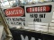 (2) VINTAGE METAL DANGER SIGNS