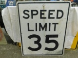 SPEED LIMIT 35 METAL ROAD SIGN