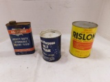 (3) VINTAGE AUTOMOTIVE CANS - ALLSTATE, GURLEY & RISLONE
