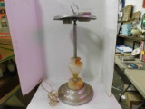 VINTAGE CHROME SMOKE STAND W/ MARBLE ACCENTS