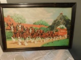FRAMED BUDWEISER CLYDESDALE 8 HORSE HITCH PRINT