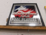 BUDWEISER SALUTES POOL PLAYERS MIRRORED SIGN