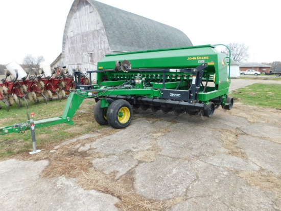 2005 JOHN DEERE 1590 15FT DRILL W/ FRONT DOLLY WHEEL & YETTER MARKERS