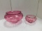 (2) PINK FENTON STYLE ROSE BOWLS